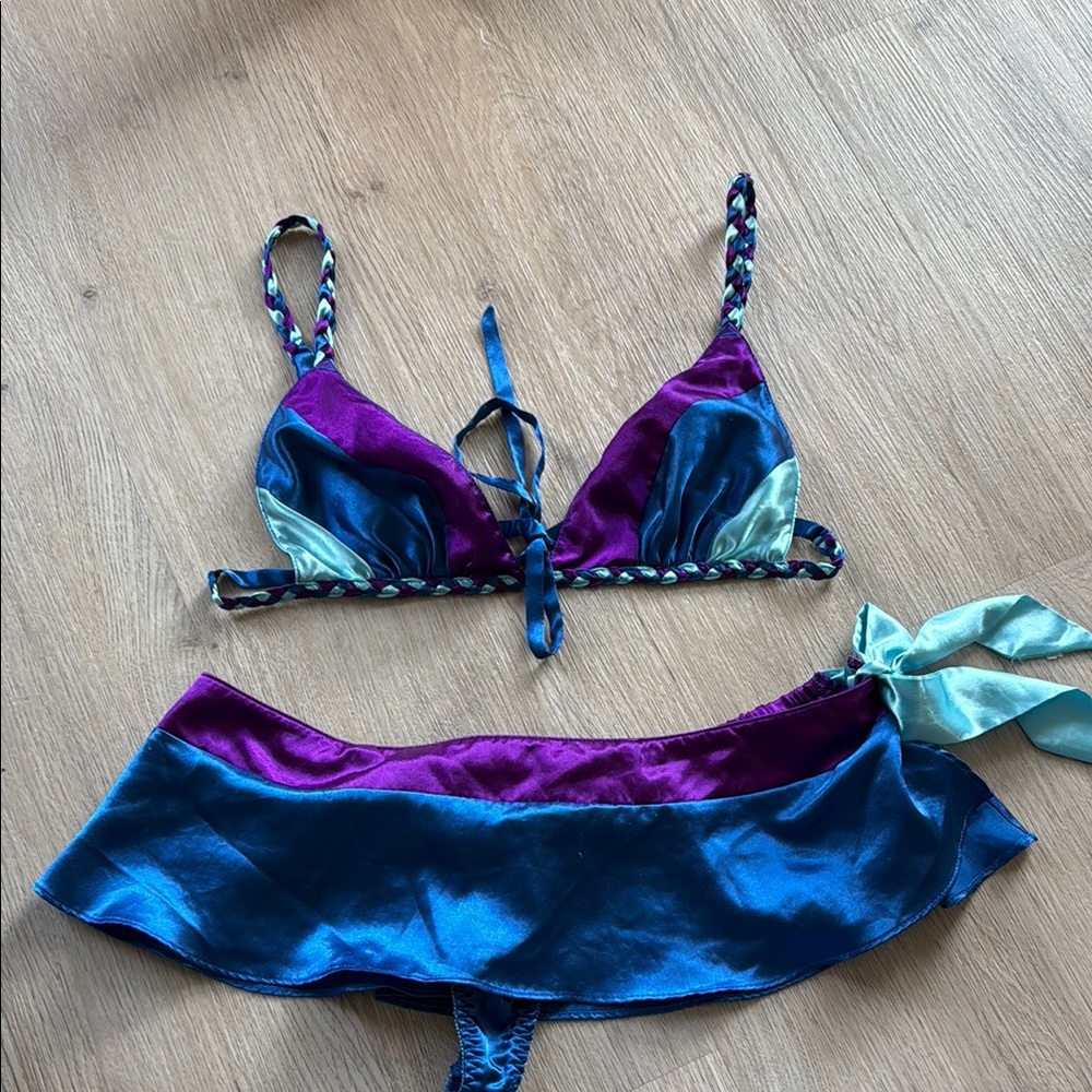 Colorful Satin Bikini Set